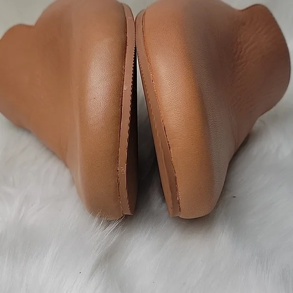 J.CREW Pacific Tan Sherpa Lined Cushioned Comfort Preppy Boho Leather Clogs 9‎ - Picture 7 of 11